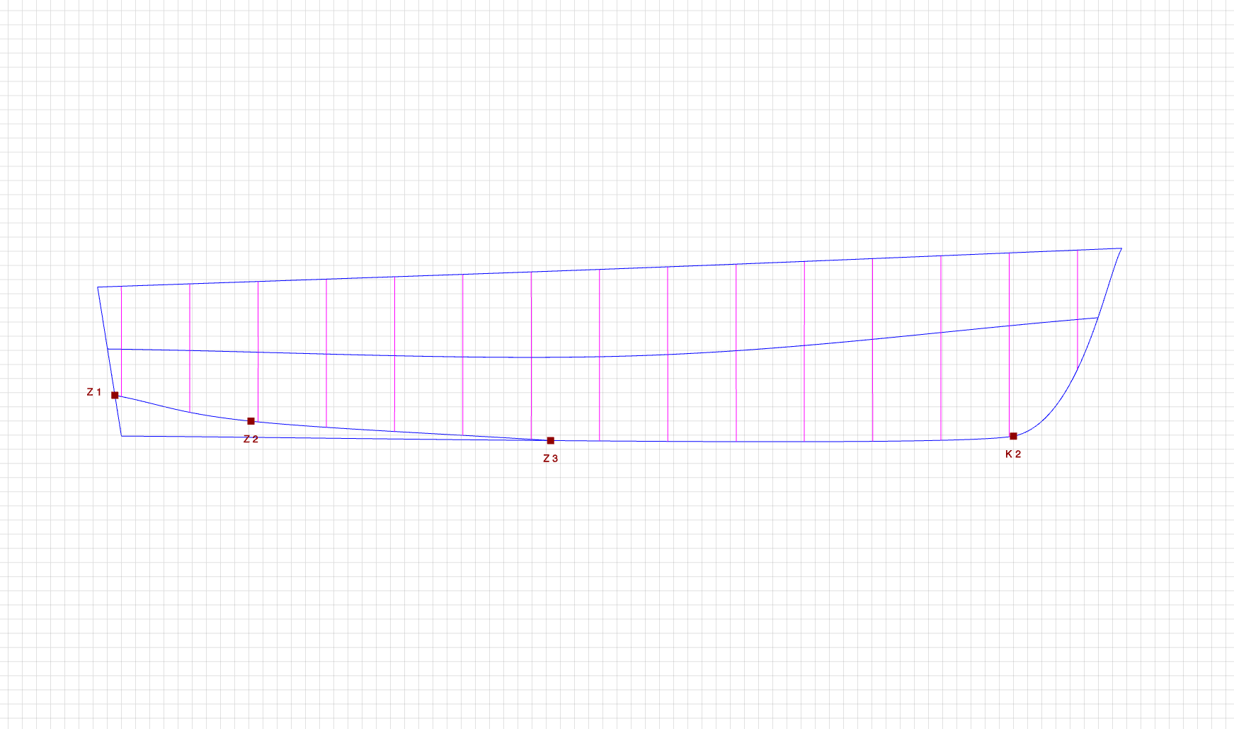 Keel for motor boat, place for the propeller