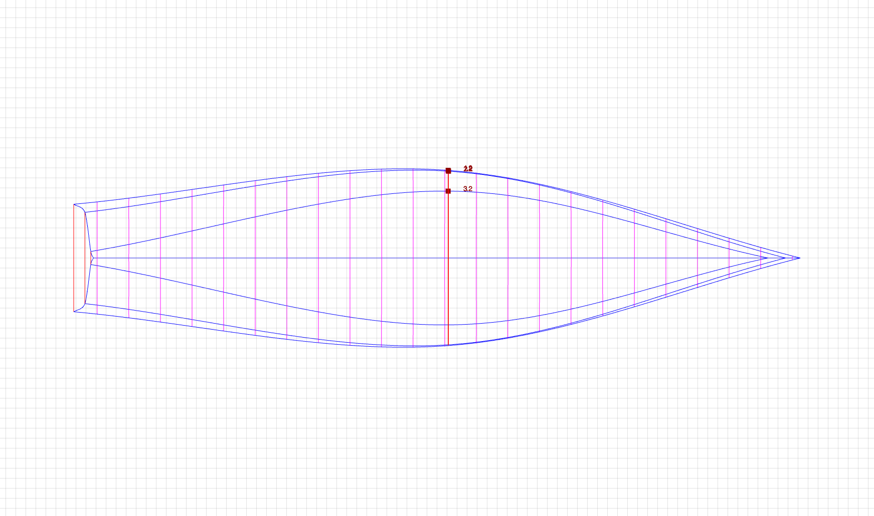 Boat blueprint Up view