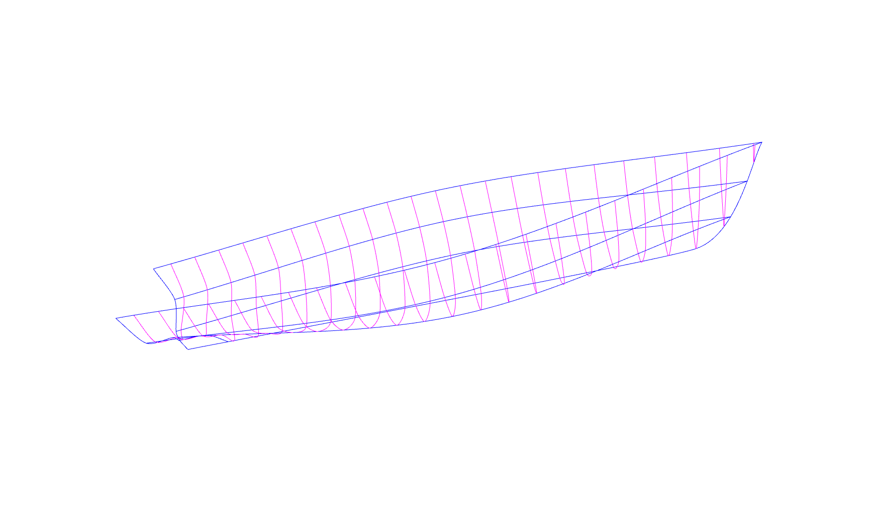 Boat blueprint 3d view