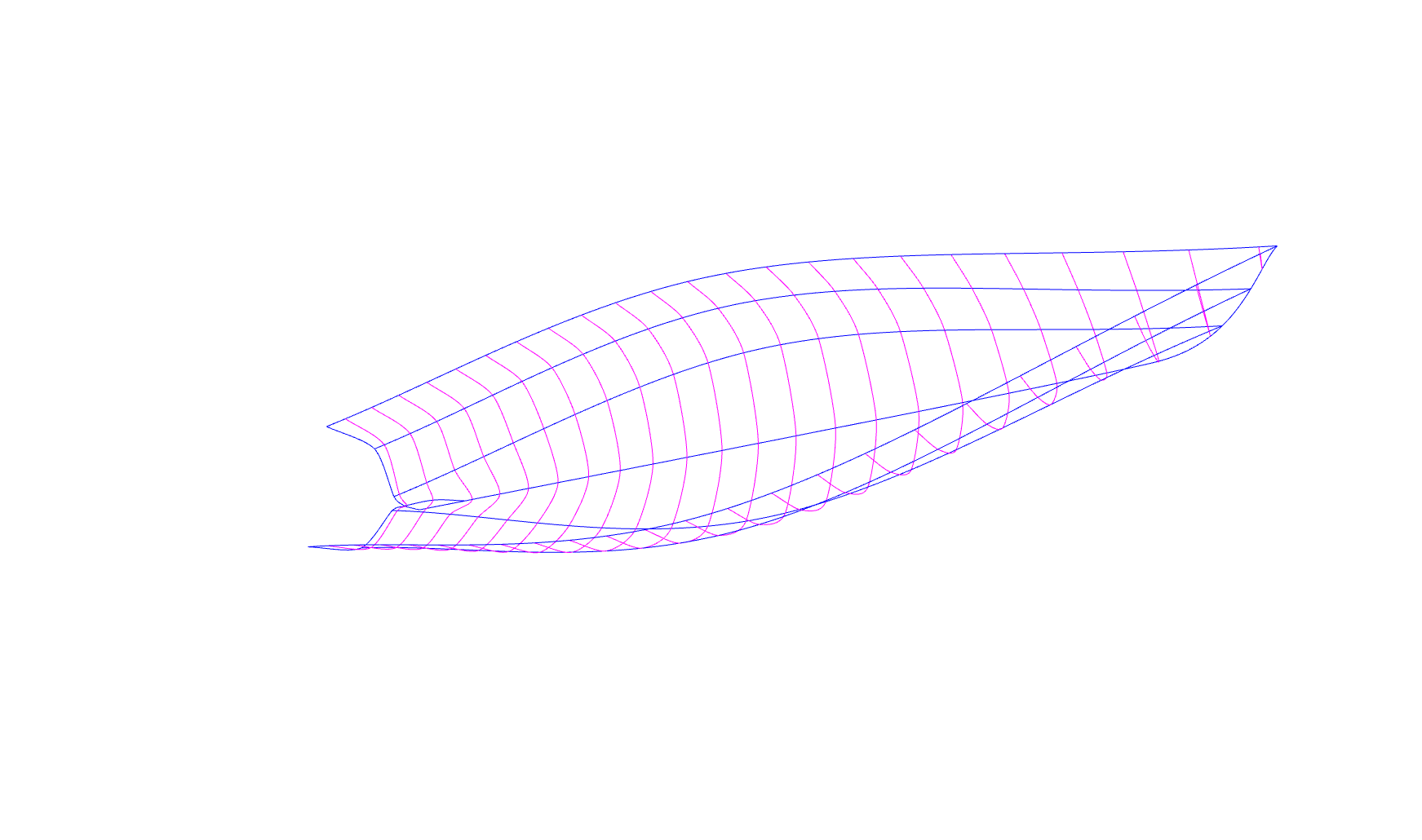Boat blueprint 3d view