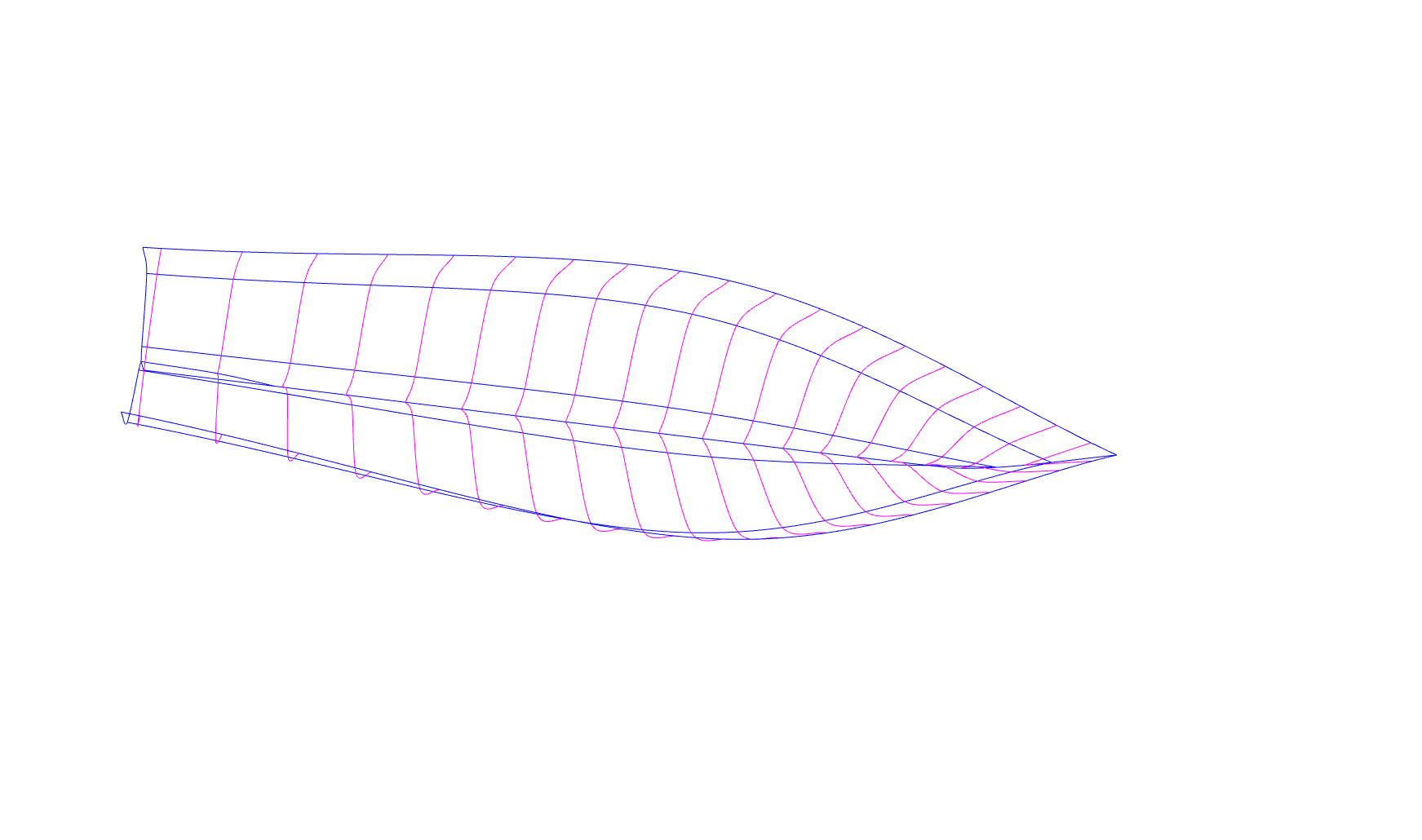 Boat blueprint 3d view